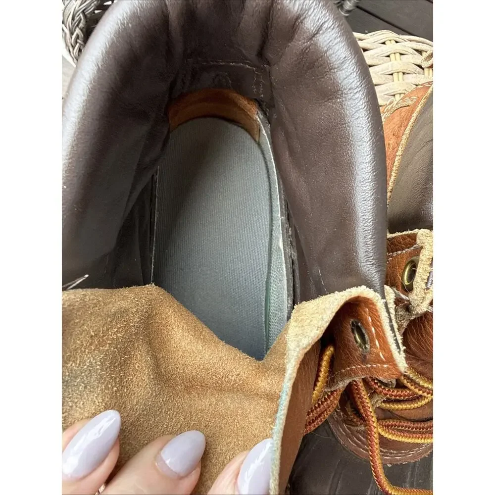 Bean Boots LL Bean Waterproof Duck Boots Womens Size 8 Made in USA Brown DM
